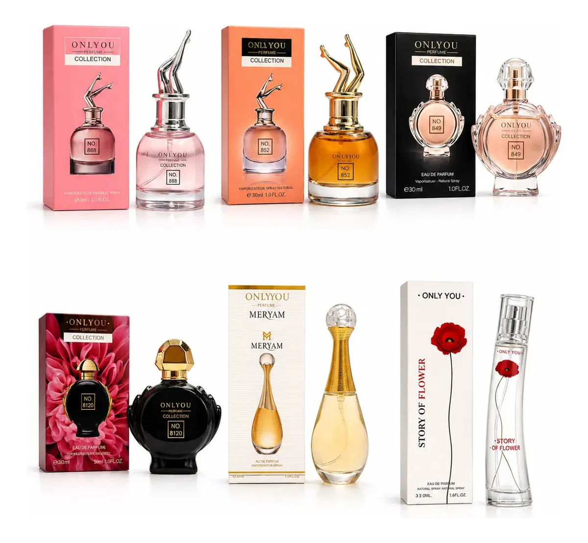 COMB5466- Combo EmprendedorKit 6 Perfumes Femeninos Only You 30 Ml Surtidos (imagen ilustrativa)