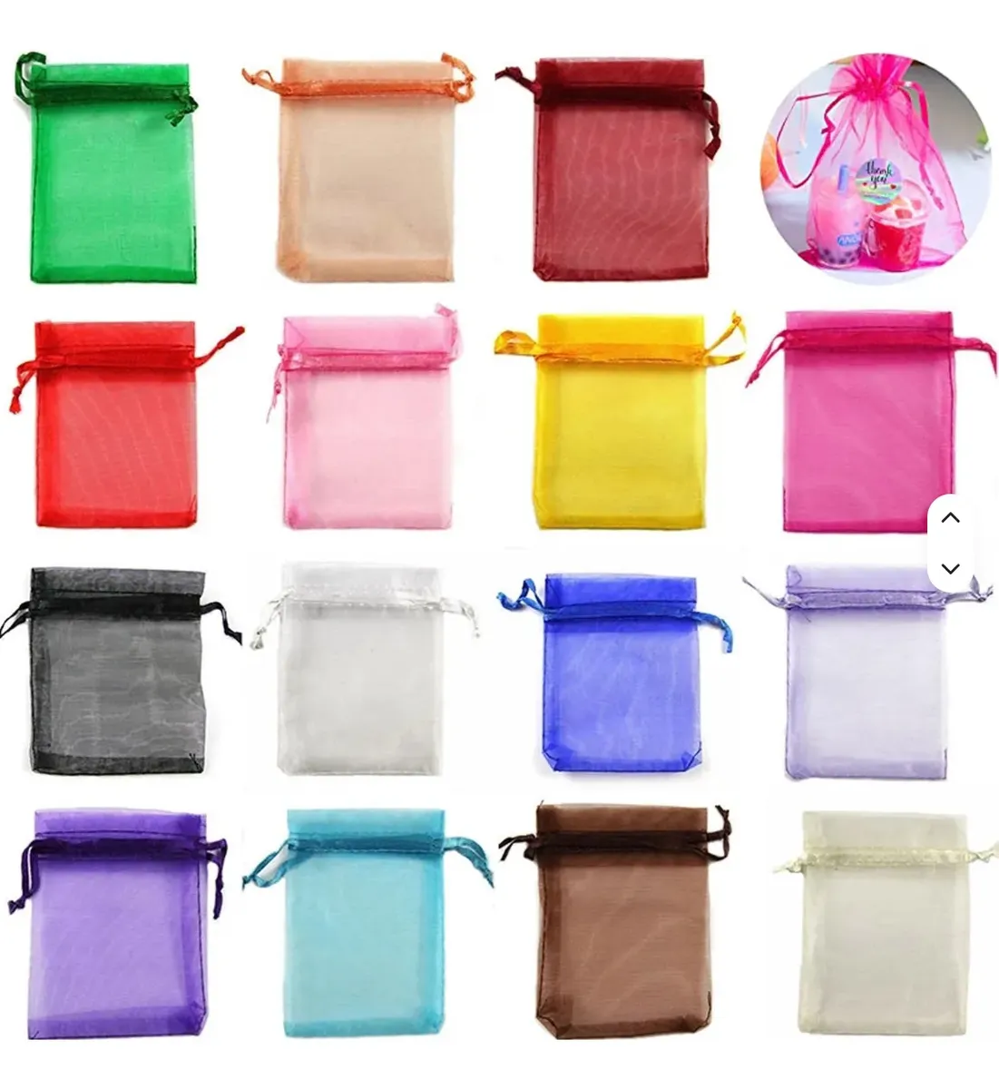 COMB5450- Combo Bolsas De Organza Surtido colores10x15cm Souvenir (IMAGENES ILUSTRATIVAS DE REFERENCIAS)