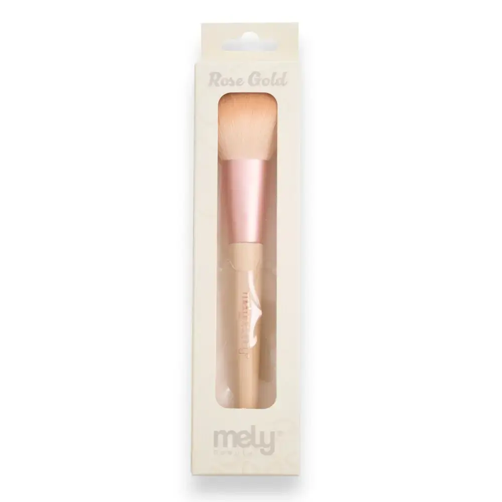 MK020- Brocha De Maquillaje Para Polvo Rose Gold - Mely