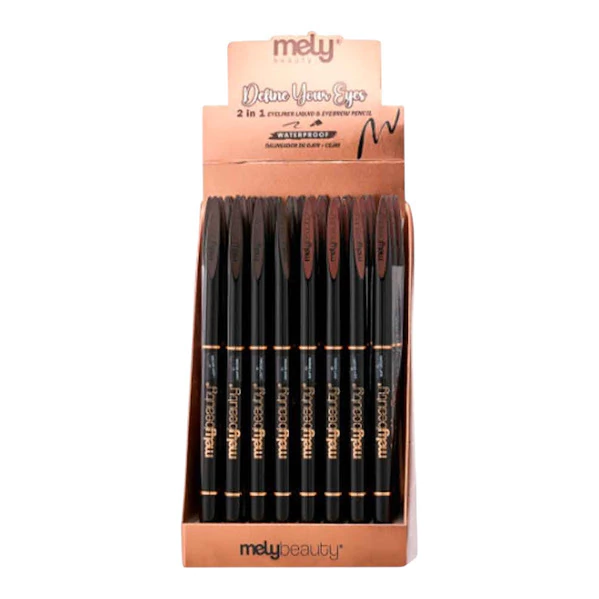 MK021- Delineador De Ojos + Cejas 2EN1 Waterproof - Mely