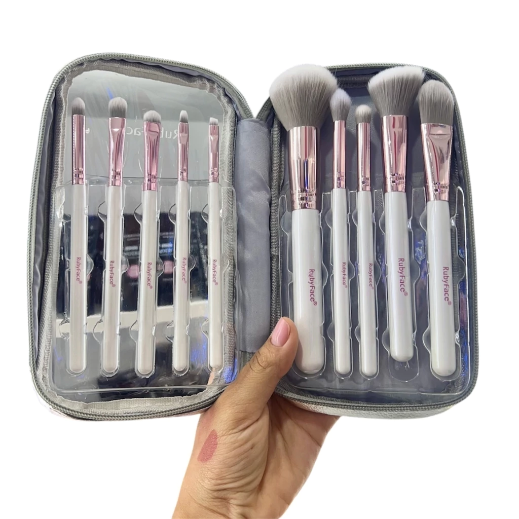 MK002- Brochas Para Maquillaje X10 Unidades - Ruby Face