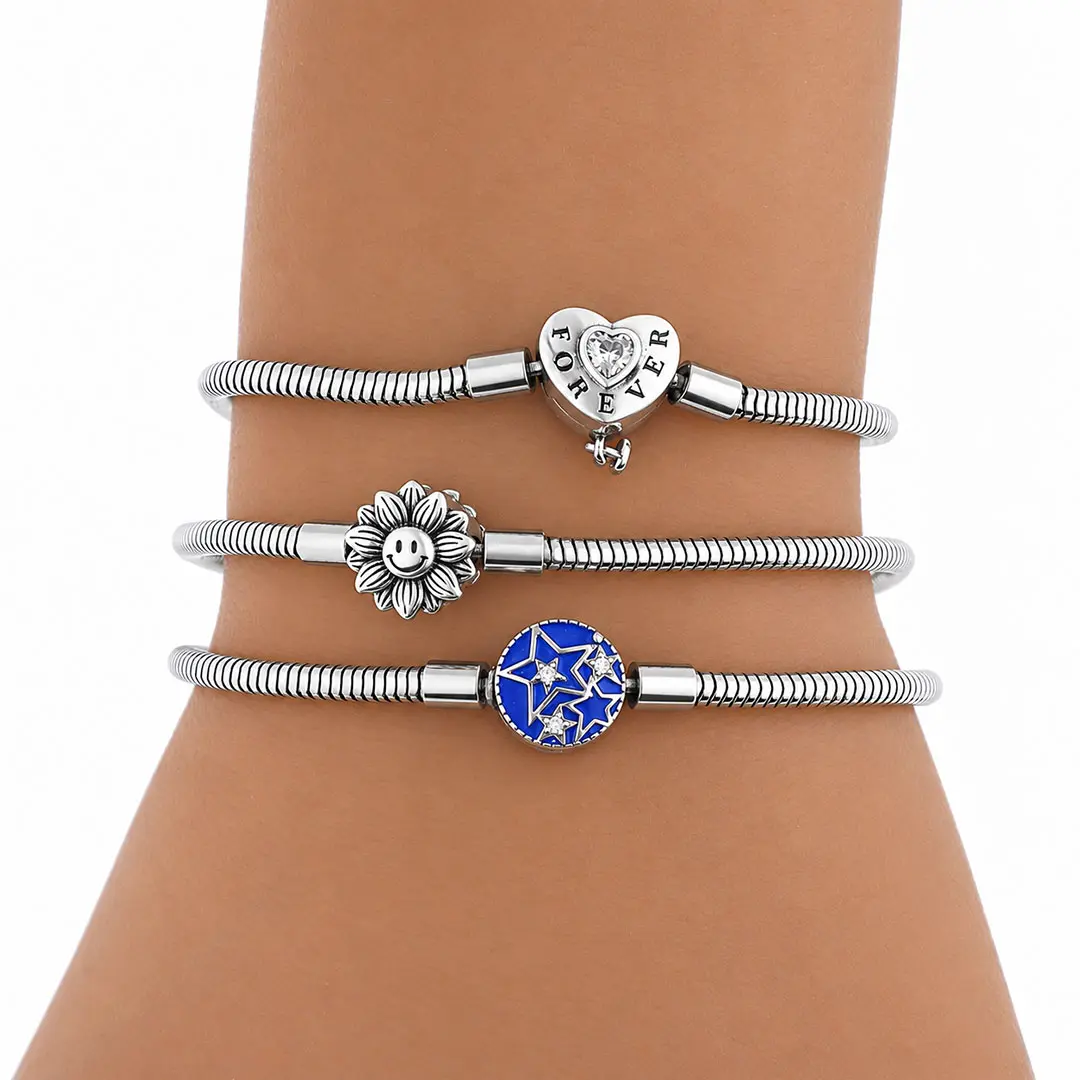 SET X 3 PULSERA PANDORA EN ACERO QUIRÚRGICO 316L